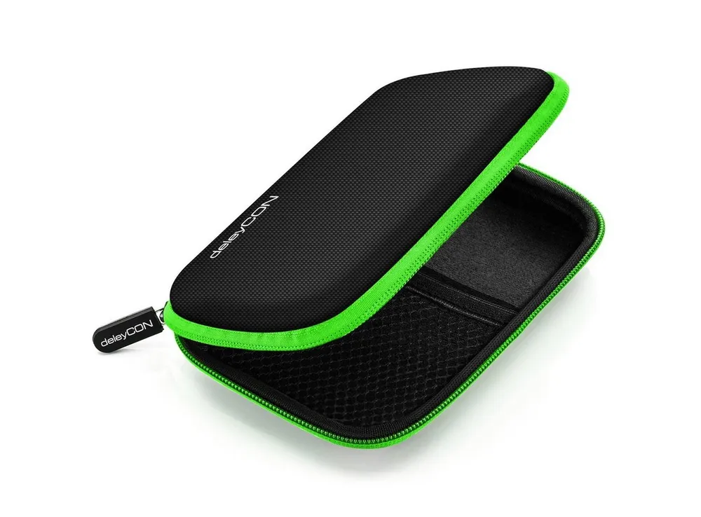 deleyCON Festplattentasche deleyCON Festplattentasche Case für 2,5 Zoll HDD SSD 2 Fächer Schwarz