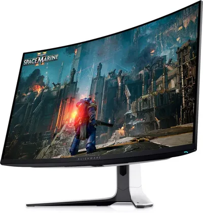 Dell Alienware AW3225QF, Gamingmonitor Curved-Gaming-OLED-Monitor (80 cm/32 ", 3840 x 2160 px, 4K Ultra HD, 0,03 ms Reaktionszeit, 240 Hz, OLED, OLED Curved 1700R 240 Hz 0,03 ms G-Sync HDR True Black 400)