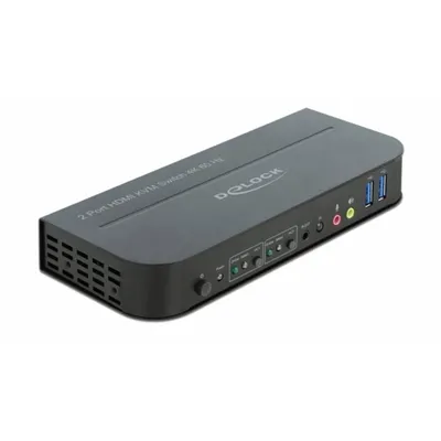 KVM Switch DeLock 11481 HDMI 2-Port 4K 60Hz USB 3.0 Audio Metallgehäuse