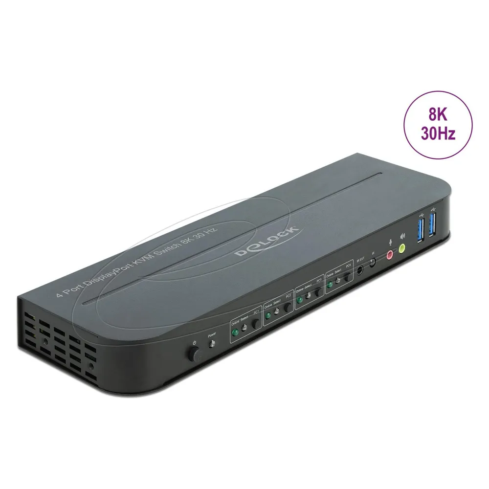 KVM-Switch Delock DisplayPort 1.4 8K 30Hz USB 3.0 Audio