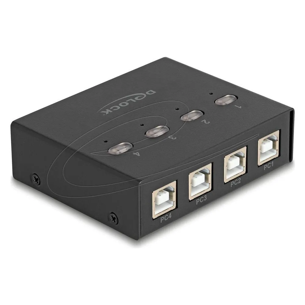 USB-Switch DeLock 11507 8 Ports USB 2.0 Schwarz Kompakt Kunststoffgehäuse