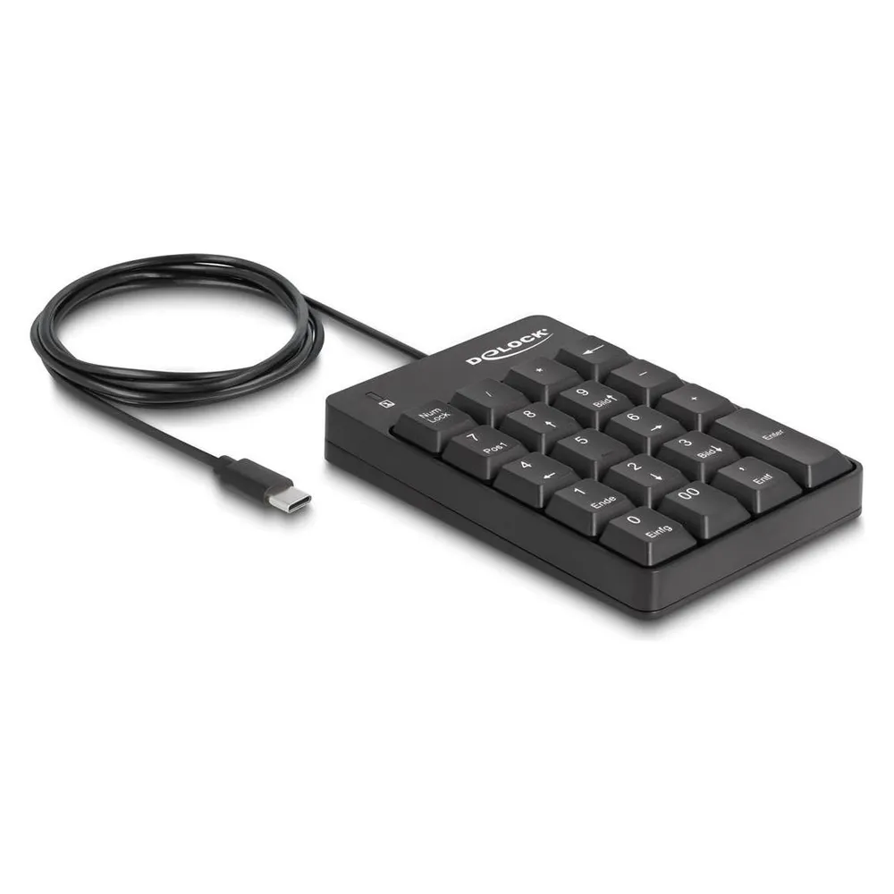 Delock USB Type-C Nummernblock 19 Tasten schwarz