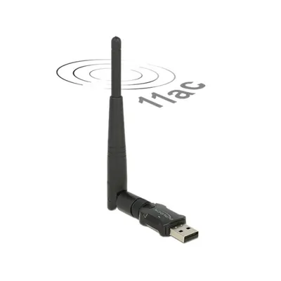 Tarjeta de Red Delock 12462 USB 2.0 Wi-Fi 5 433 Mbit/s Dualband Schwarz