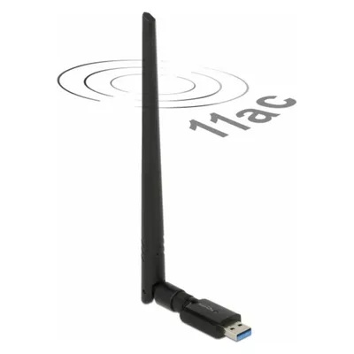Tarjeta de Red Delock 12535 USB 3.2 Gen 1 Wi-Fi 5 Dual Band Schwarz