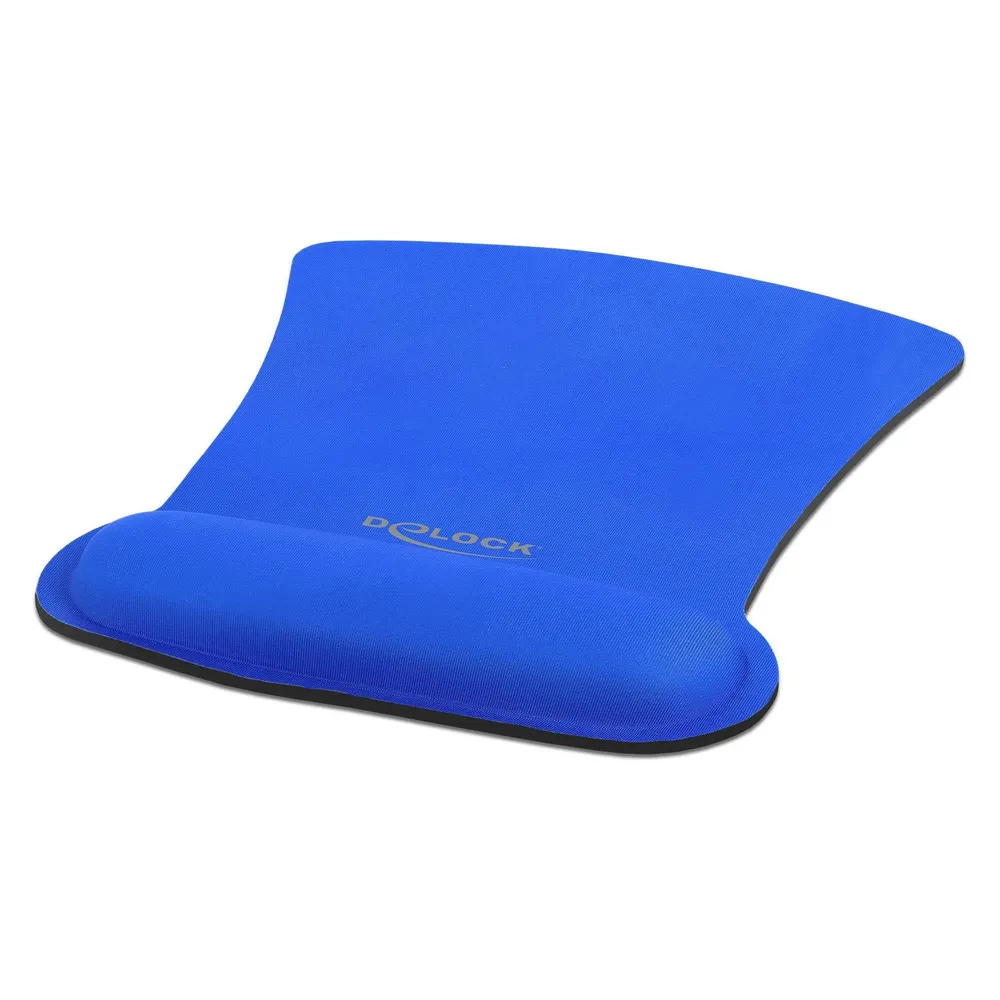 Ergonomische Mauspad Delock mit Handgelenkauflage blau 255 x 207 mm