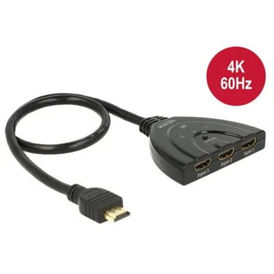HDMI Switch Delock 18600 3 Eingänge 1 Ausgang 4K UHD