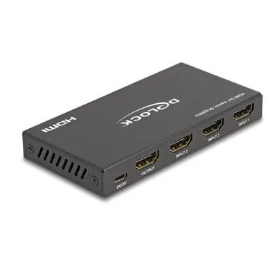 HDMI Umschalter DeLock 18603 3x HDMI-Eingang 1x HDMI-Ausgang 8K 60 Hz HDR Fernbedienung