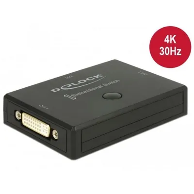 Video Switch DeLock 18751 DVI 2-Port Umschaltbar 4K 3840 x 2160 Schwarz