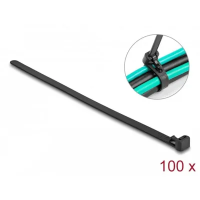 Kabelbinder Delock 200 x 7,5 mm Schwarz Hitzebeständig 100 Stück
