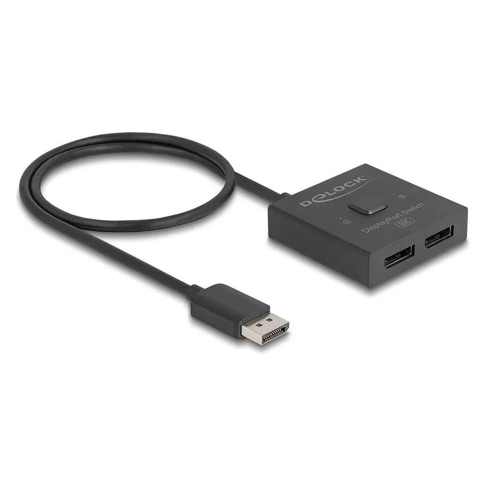 DisplayPort Switch DeLock 18906 2 Ports 8K Bidirektional Kunststoff Schwarz