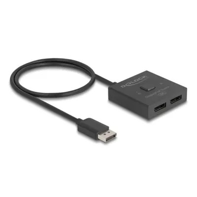 DisplayPort Switch DeLock 18906 2 Ports 8K Bidirektional Kunststoff Schwarz