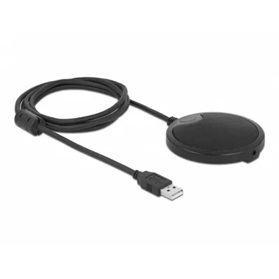 Mikrofon Delock USB omnidirektional mit Mute-Taste und Kopfhörerausgang