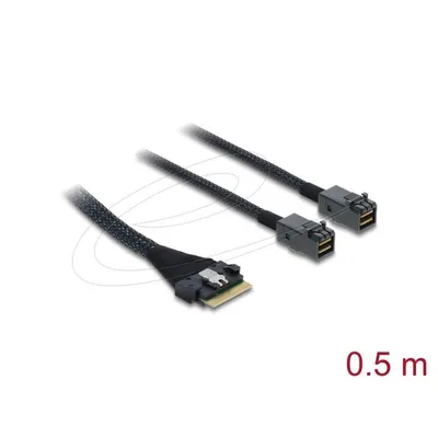 Kabel Delock 82156 Slim SAS SFF-8654 8i zu 2x Mini SAS HD SFF-8643 0,5 m