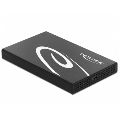 Externe Gehäuse Delock 2,5" Aluminium USB Type-C Schwarz Weiß 10 Gbps