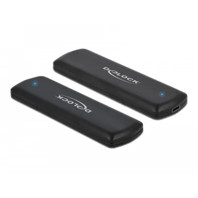 Caja PC Delock Combo M.2 Aluminium Schwarz USB Type-C werkzeuglos