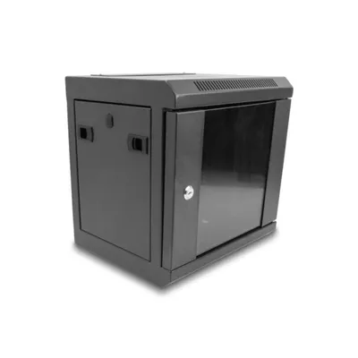 Rackschrank DeLock 43417 6U 10" Metall abschließbar Glasfront Schwarz