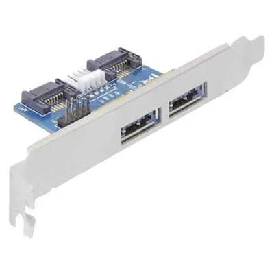 Delock Slot bracket 2x eSATAp 5V/12V with Low Profile Bracket