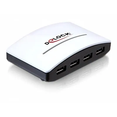 Hub Delock 4 Ports 5000 Mbit/s USB 3.2 Gen 1 schwarz weiss