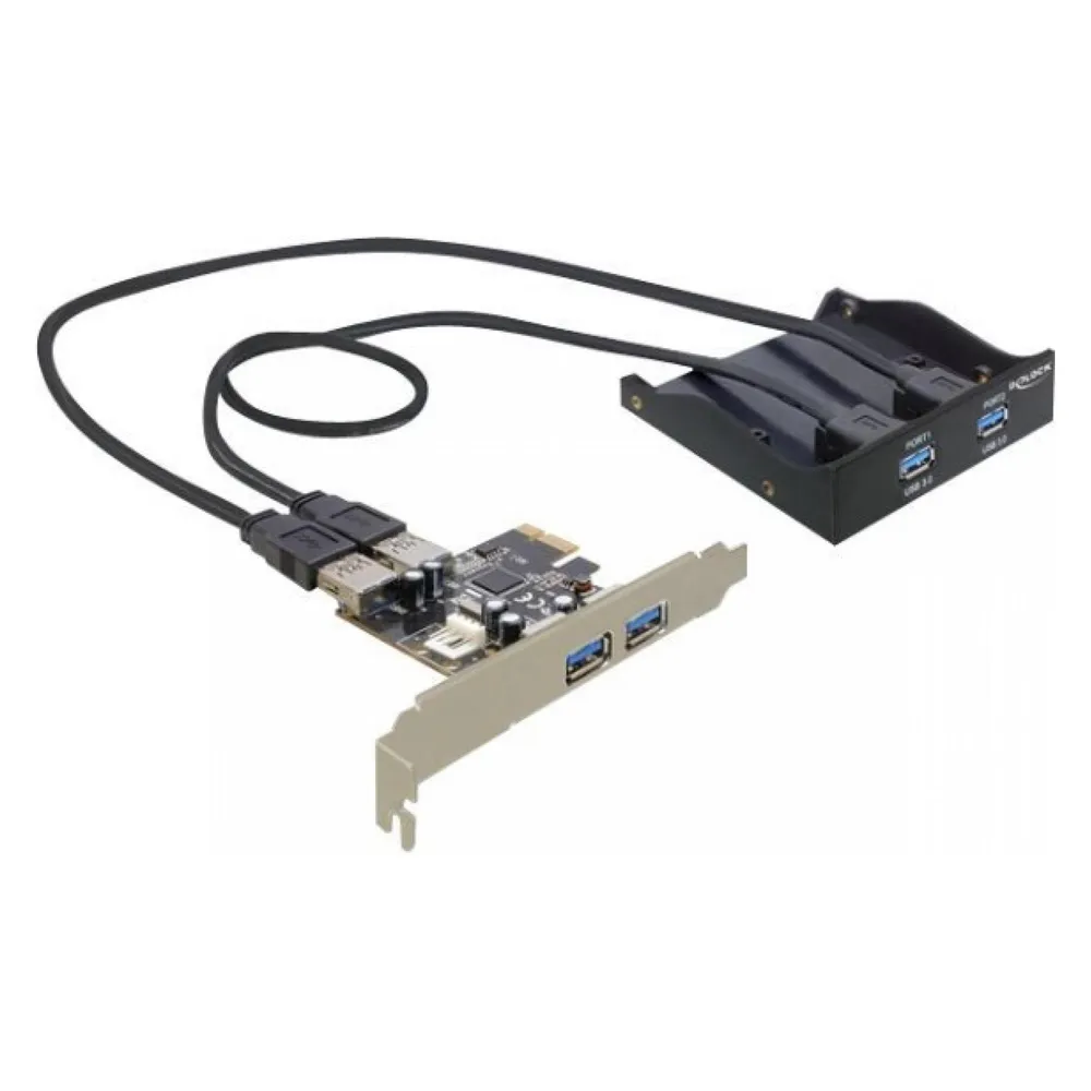 Interfacekarte PCIe auf USB 3.2 Gen 1 4 Ports Delock Schwarz