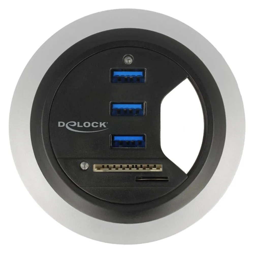 Hub DeLock 3 Ports USB 3.0 Modell 62869 mit SD/microSD Kartenleser
