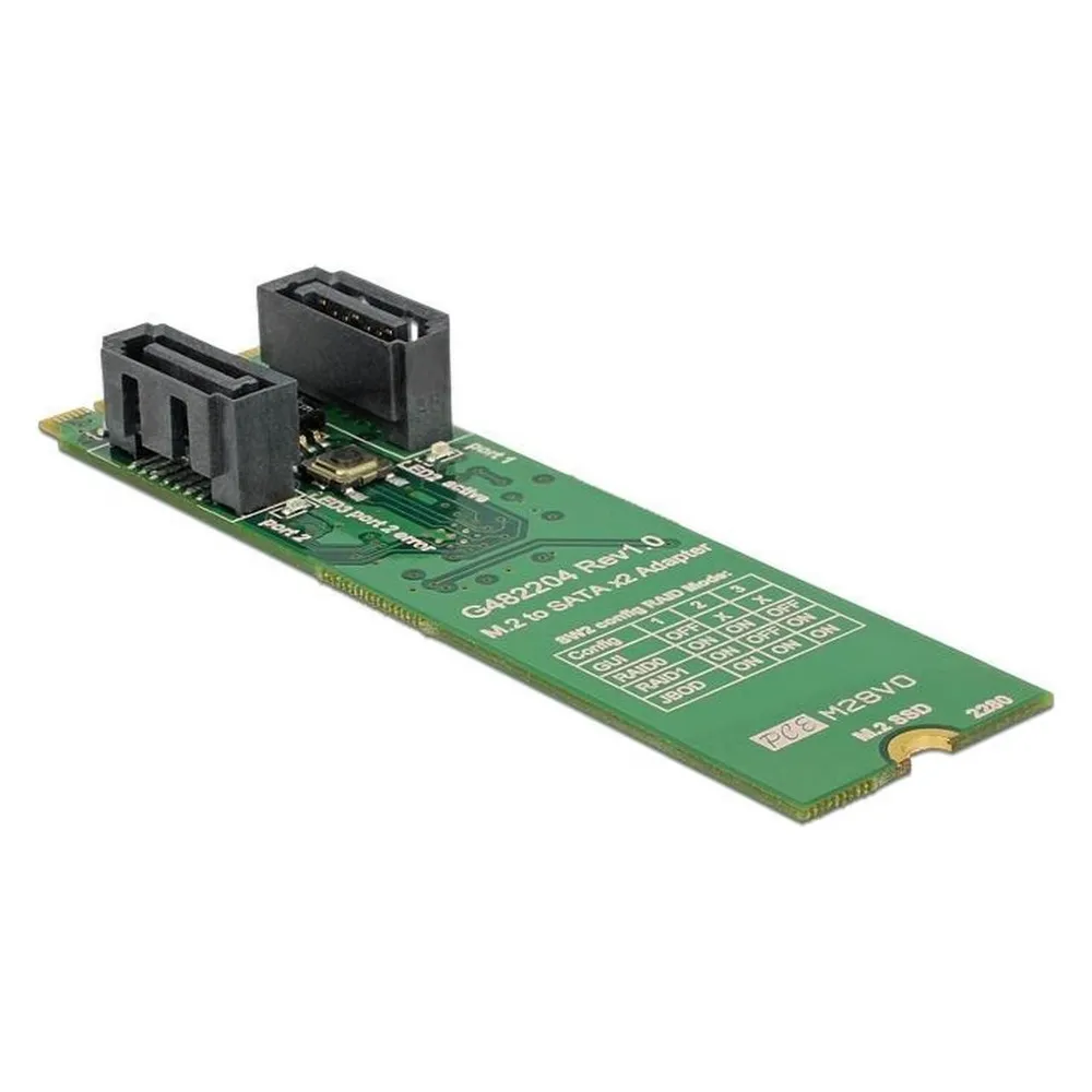 SATA-Konverter DeLock 62961 M.2 Key B+M 2x SATA 6 Gbit/s RAID-fähig