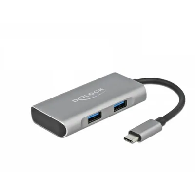 Hub DeLOCK 4 Ports 10 Gbps USB 3.2 Gen 2 Type-C und Type-A kompakt