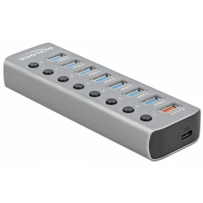 DeLOCK 63264 Schnittstellen-Hub USB 3.2 Gen 1 (3.1 Gen 1) Type-B Grau