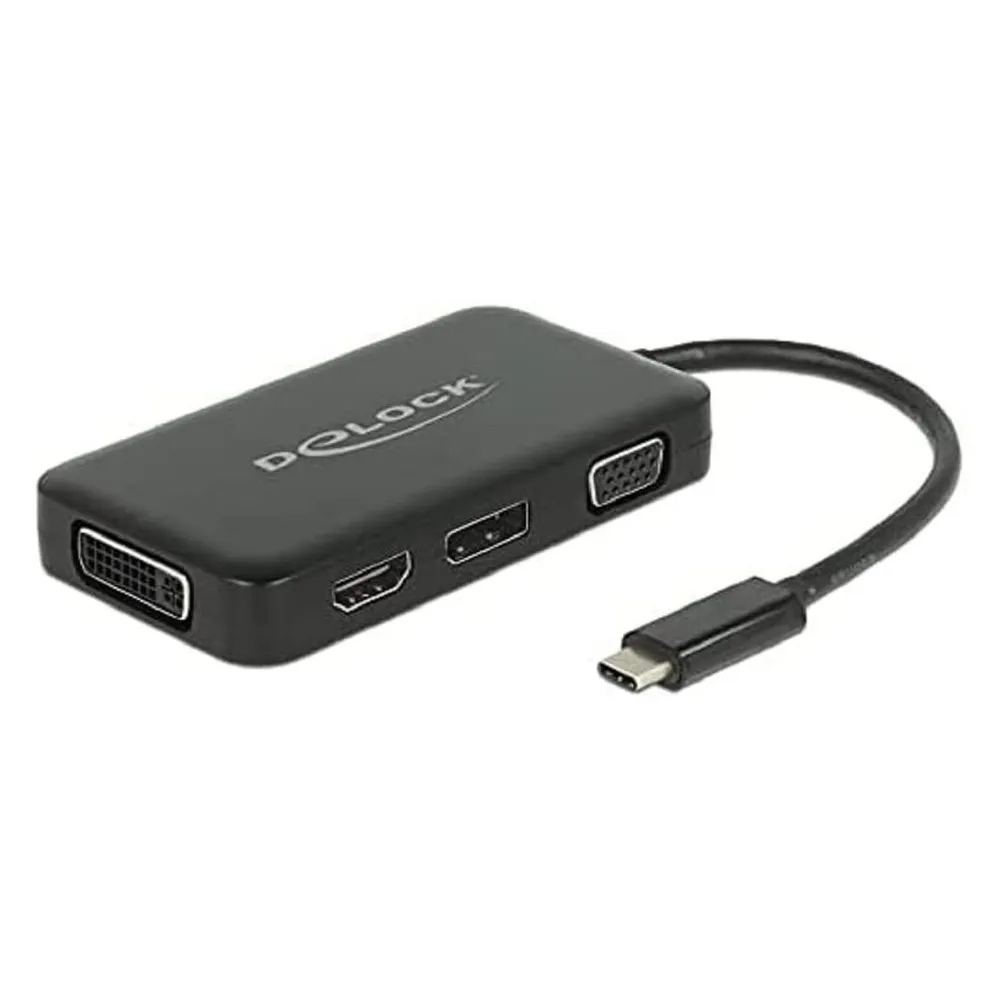 Adapter USB-C zu HDMI, DisplayPort, DVI-I und VGA DeLOCK 63929