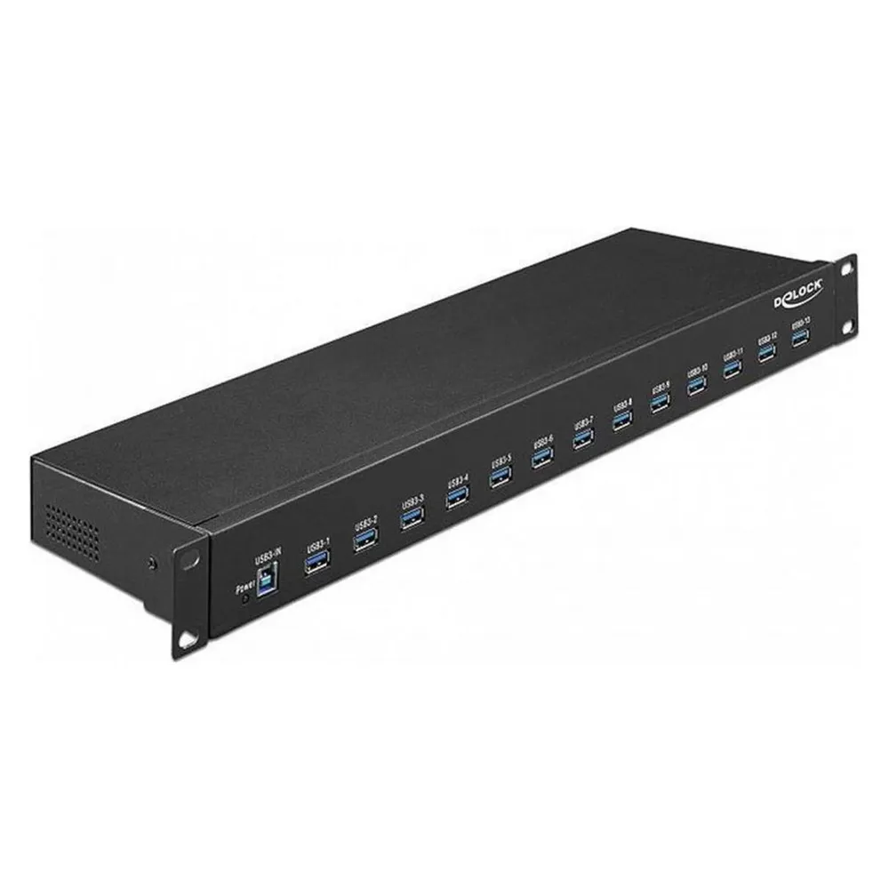 Hub Delock 13 Ports 5 Gbps USB 3.2 Gen 1 Modell 64039 Metall Rackmontage