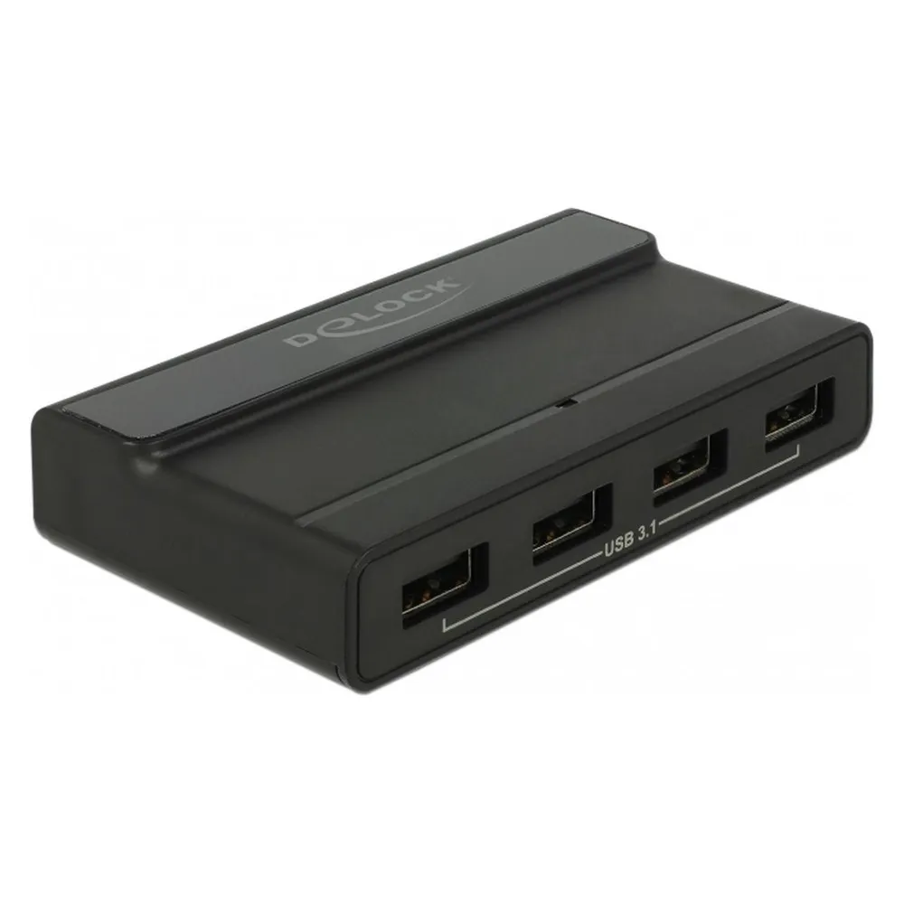 Hub Delock 4 Ports 10 Gbps USB 3.2 Gen 2 Modell 64053 mit AC-Stromversorgung