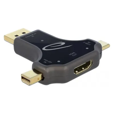 Adapter DeLock 64060 USB-C/DisplayPort/Mini-DisplayPort zu HDMI 4K 60Hz Schwarz