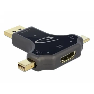 Adapter DeLock 64060 USB-C/DisplayPort/Mini-DisplayPort zu HDMI 4K 60Hz Schwarz