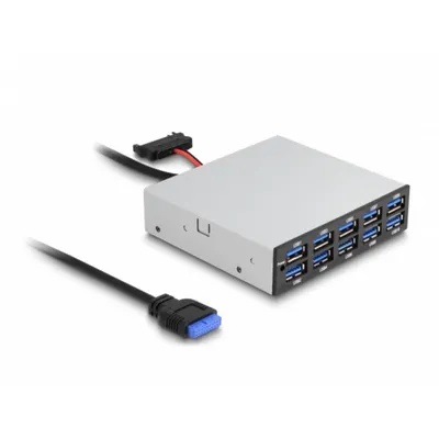 Hub DeLock 10 Ports 5 Gbps 64208 Frontpanel Metallgehäuse Plug and Play