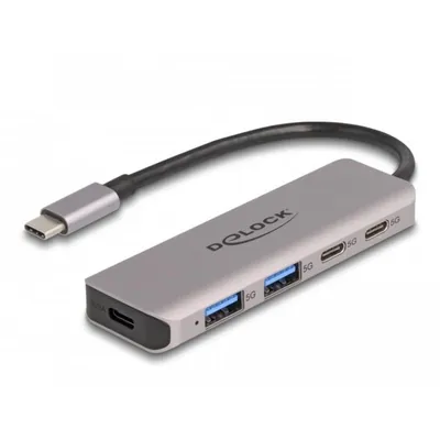 Hub Delock 5 Ports 5 Gbps USB Type-C und Typ-A Metallgehäuse