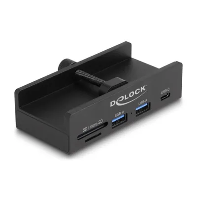 Hub DeLOCK 4 Ports 5 Gbps Modell 64263 mit SD- und MicroSD-Leser