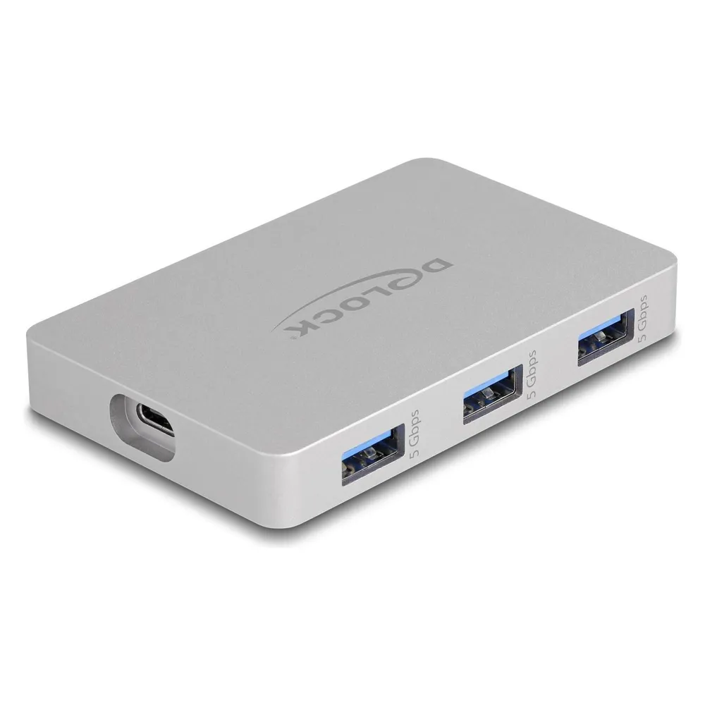 Hub Delock 7 Ports 10 Gbps USB-C Aluminium Grau PD 82 W