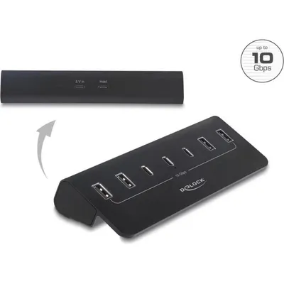 Hub Delock 7 Ports 10 Gbps Modell 64283 mit aktiver Stromversorgung