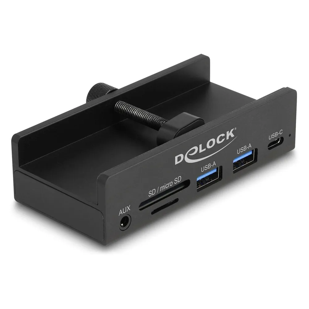 Hub Delock 5 Ports 5000 Mbit/s Modell 64285 mit SD und MicroSD Leser