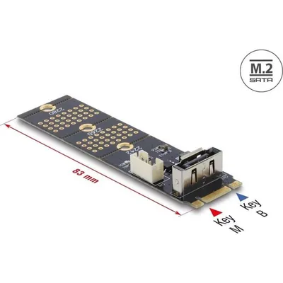 Adapter M.2 zu SATA 7 Pin Delock mit 30 cm Kabel