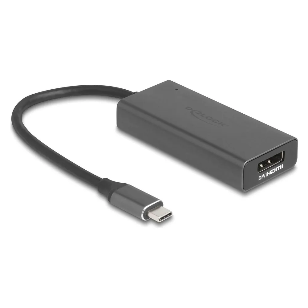 Adapter DeLock 64316 USB-C auf HDMI DisplayPort 8K Aluminium 0,15 m