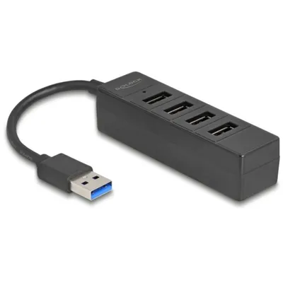 Hub Delock 4 Ports 5 Gbit/s USB 3.2 Gen 1 Modell 64350 LED Blau