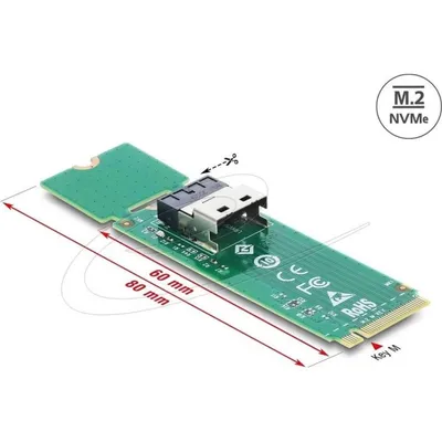 Adapter M.2 Key M auf SFF-8654 4i PCIe 4.0 NVMe Delock