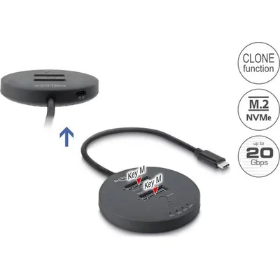 M.2 Dockingstation Delock USB 20 Gbps mit Klonfunktion