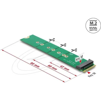 Delock 64367 M.2 Key M Adapter Stecker zu Slot M.2 SATA NVMe