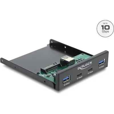 Frontpanel Delock mit 2 USB Type-C und 2 USB Type-A 10 Gbps