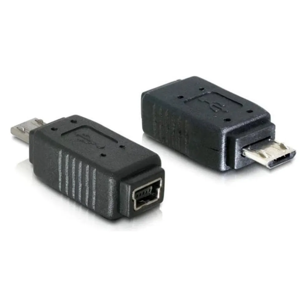 Adapter USB micro-B Stecker zu mini USB 5 Pin Buchse schwarz DeLOCK