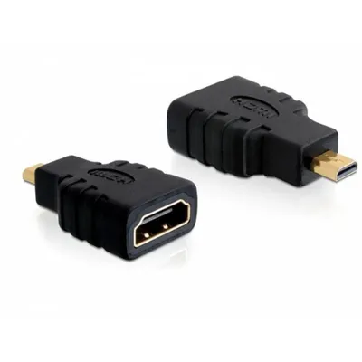 Adapter HDMI micro D auf HDMI A DeLOCK Schwarz