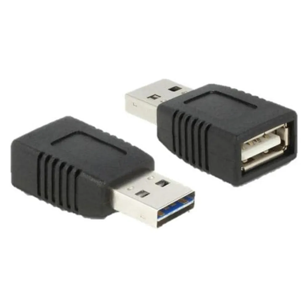 Gender Changer DeLock 65520 USB 2.0 A Stecker auf Buchse Gold Schwarz