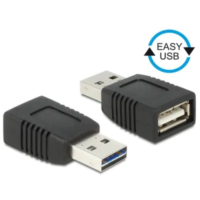 Gender Changer DeLock 65520 USB 2.0 A Stecker auf Buchse Gold Schwarz