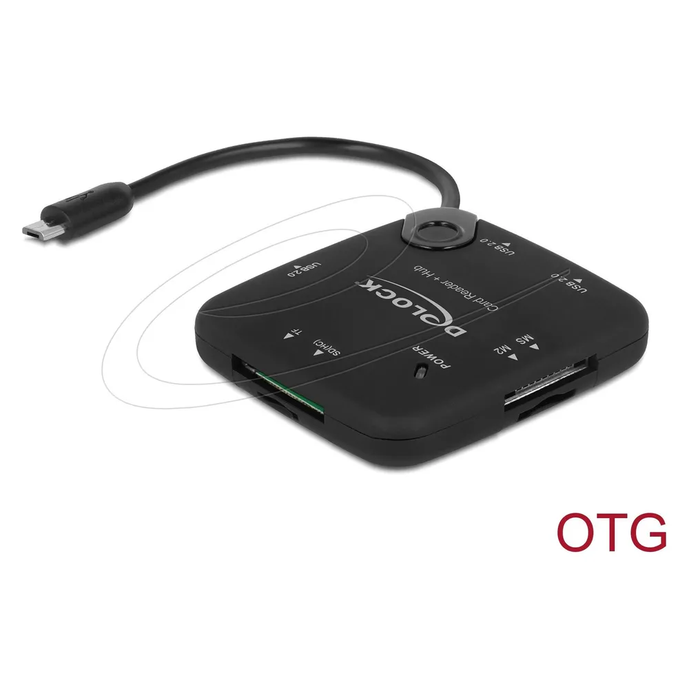 Kartenleser Delock 65529 USB 2.0 mit 3-Port-Hub